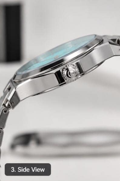 Elegant Turquoise Dial Stainless Steel Quartz Watch - Image 4
